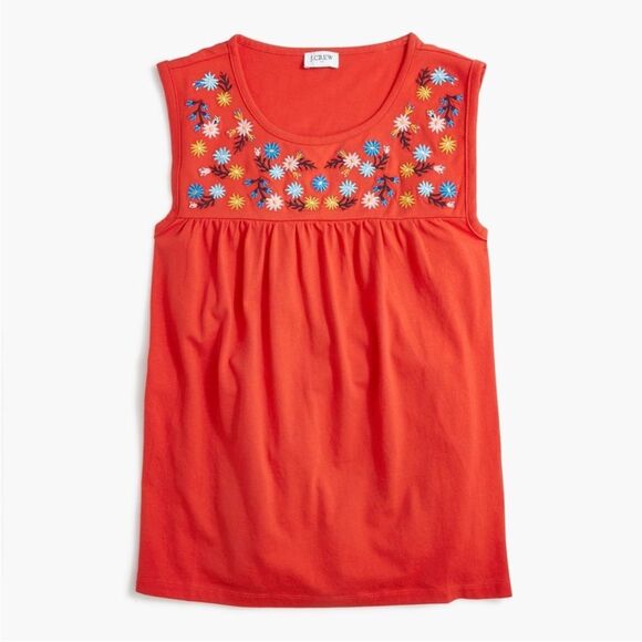 NWT J. Crew Floral Embroidered Yoke Cotton Tee Plus Size 3X Style AO920 - Picture 8 of 8